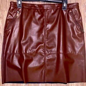 Banana Republic brown faux leather skirt